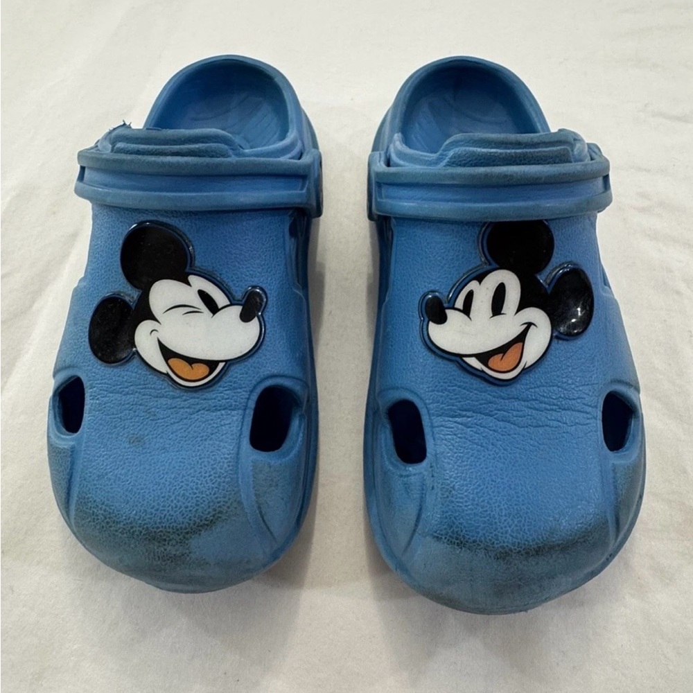 Mickey Mouse Toddler Boys Blue Clogs, Size 7/8 Slip-On, Used